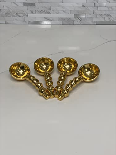 4 Piece Gold Gilded Beaded Spoon for Coffee, Canister, Jar, comes 4 in a box great for snack bowls | Amazon (US)