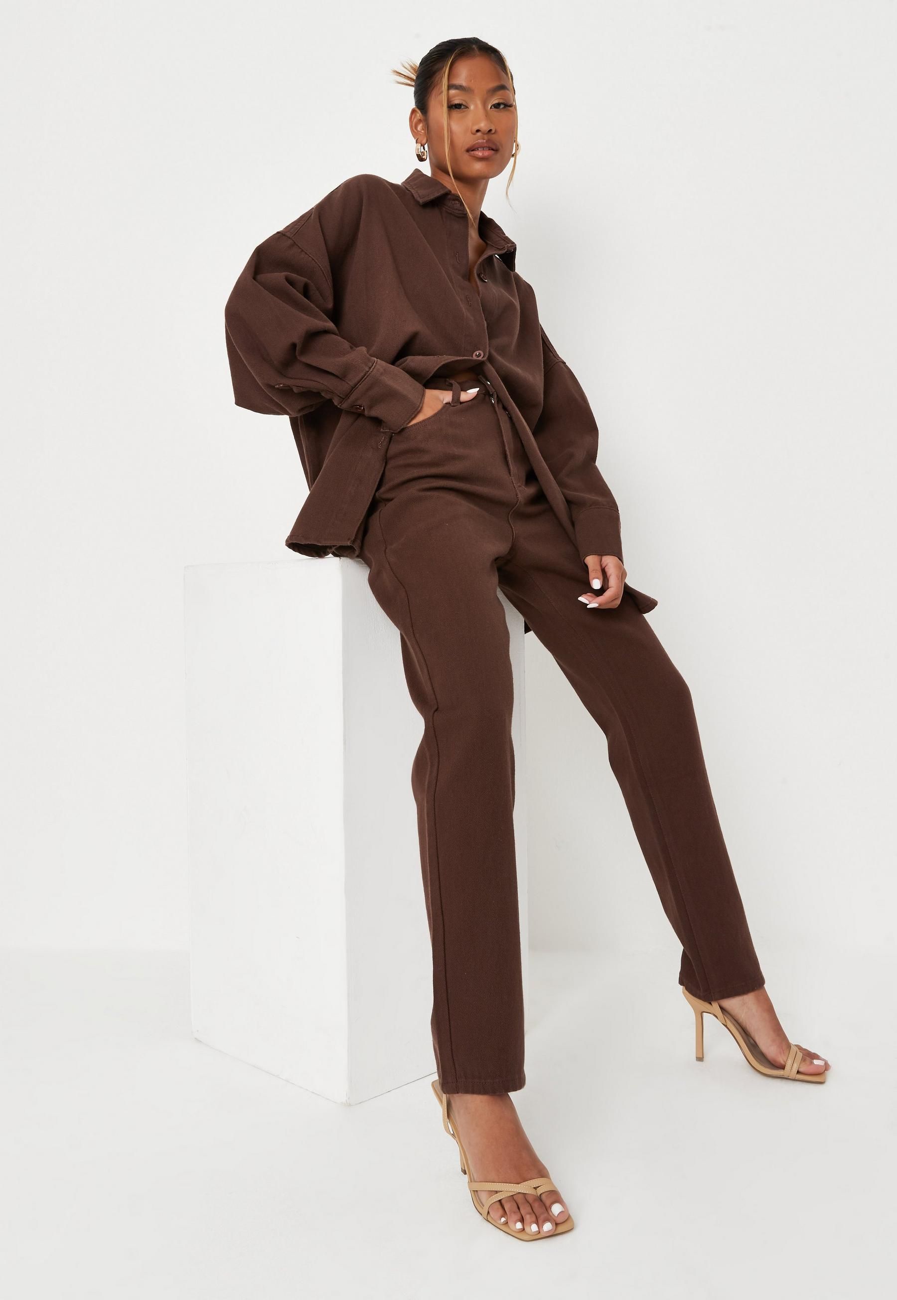Missguided - Chocolate Co Ord Straight Leg Jeans | Missguided (US & CA)