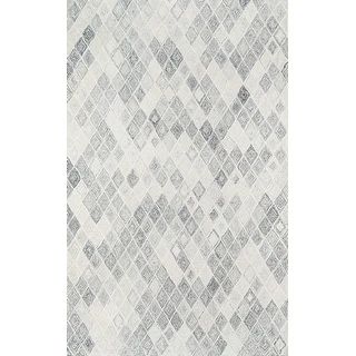 Momeni Cortland Hand Tufted Wool Contemporary Geometric Area Rug (8' x 10' - Grey) | Bed Bath & Beyond