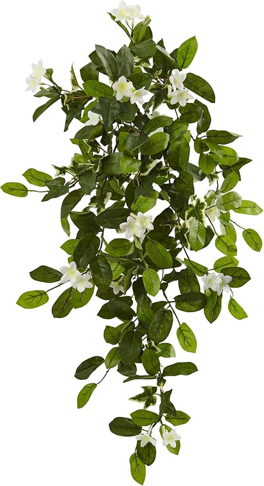 Nearly Natural 19” Mixed Stephanotis & Ivy Hanging Artificial Plant, Green, 4x7x19 (Set of 4) | Amazon (US)