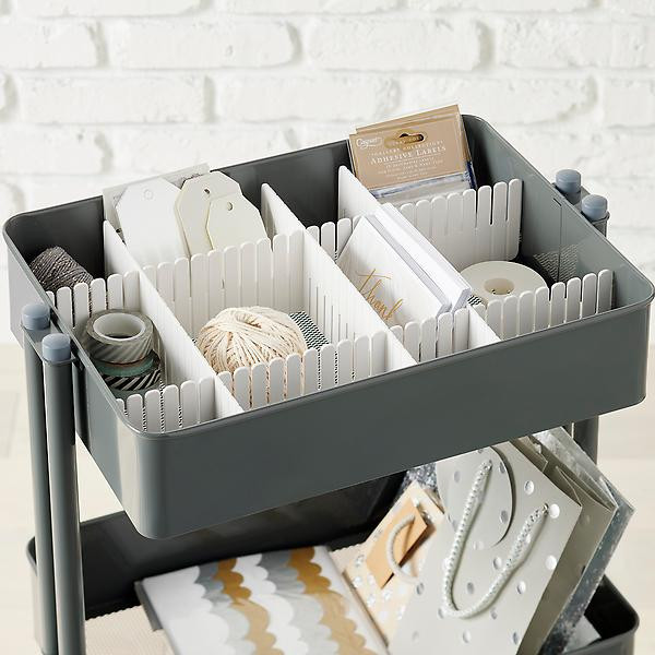 The Container Store 3-Tier Cart Adjustable Dividers Pkg/7 | The Container Store