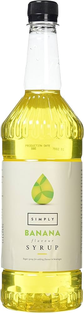 Simply Banana Syrup, Vegan & Nut Free Flavoured Syrup for Coffee, Cocktails & Baking (1 Litre) | Amazon (UK)