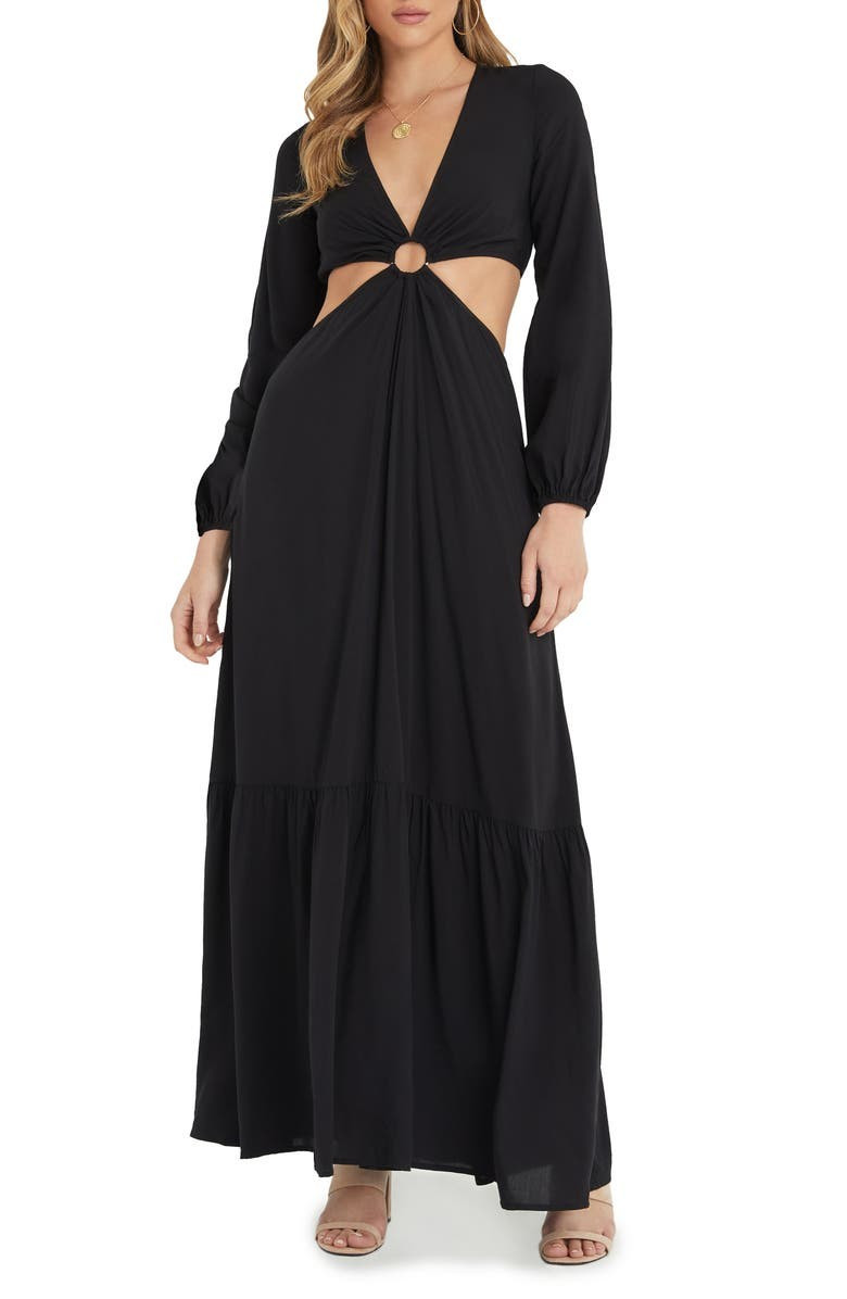 Cutout Long Sleeve Maxi Dress | Nordstrom
