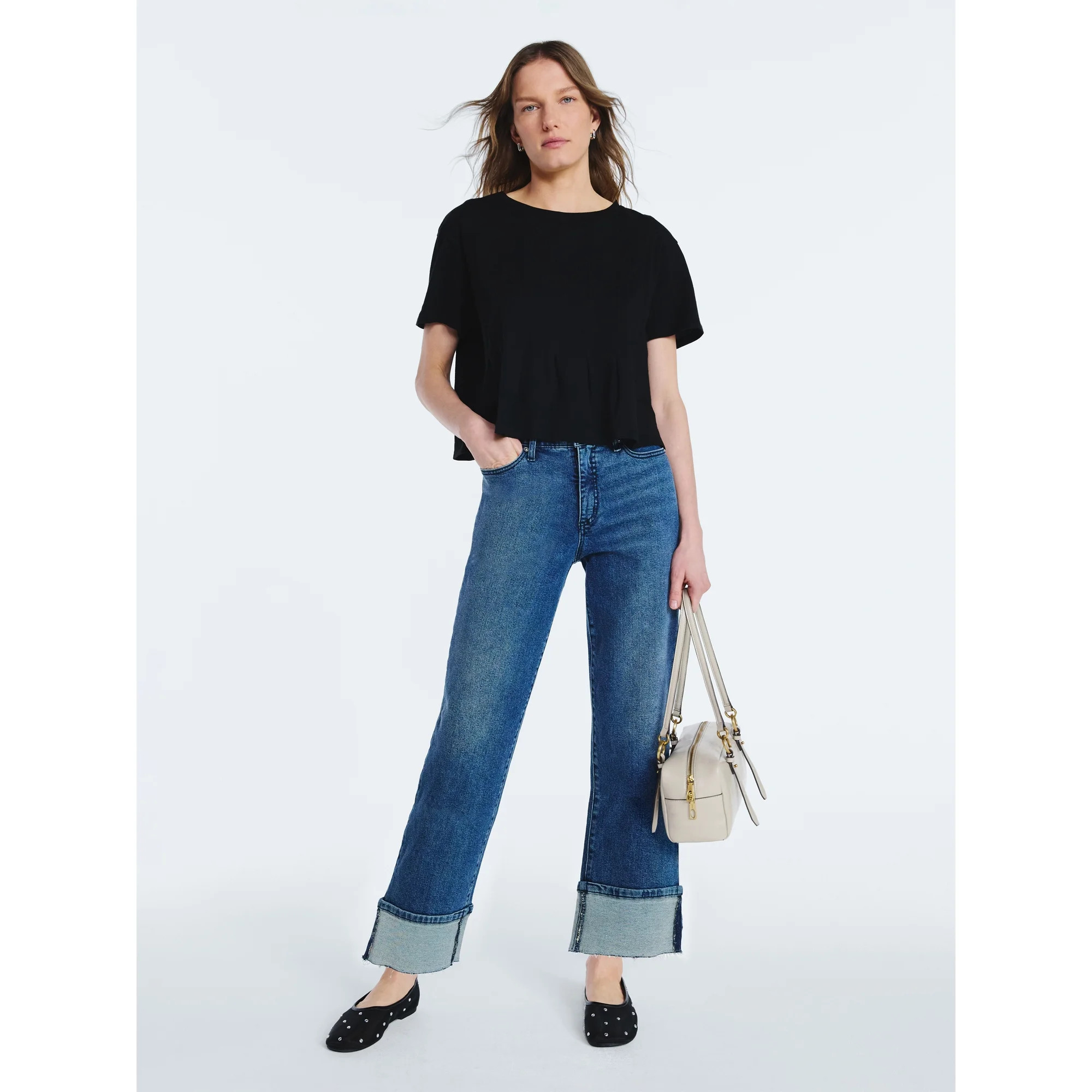 Scoop Women's and Women's Plus Benton Cuffed Ankle Jeans, 25", 27", and 29" Inseams, Sizes 0-26W | Walmart (US)