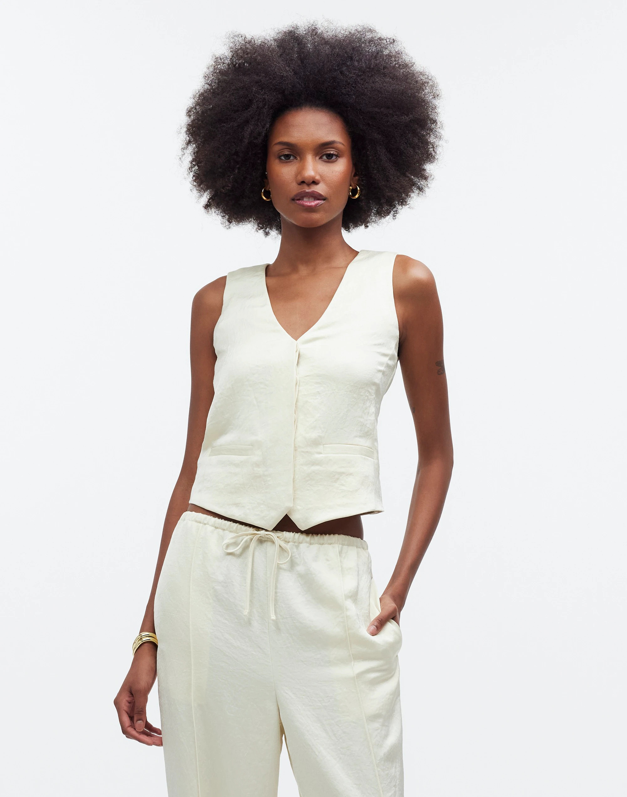 Denim Fitted Vest in Medium Indigo Wash | Madewell