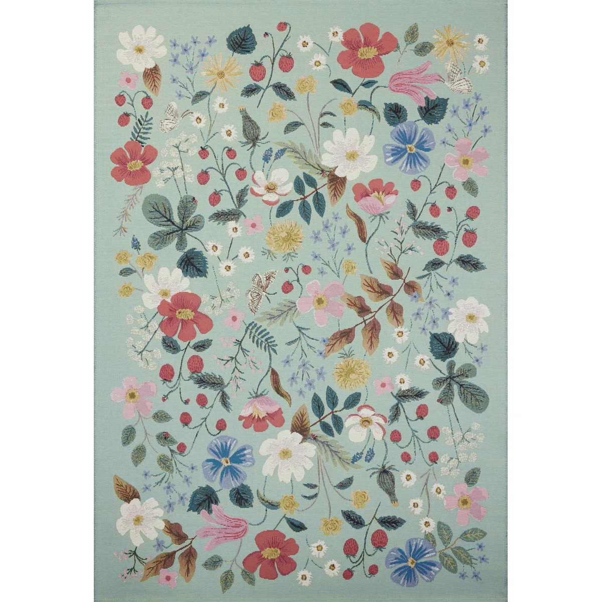 Rifle Paper Co. x Loloi Perennial Mint Indoor / Outdoor Area Rug | Wayfair North America