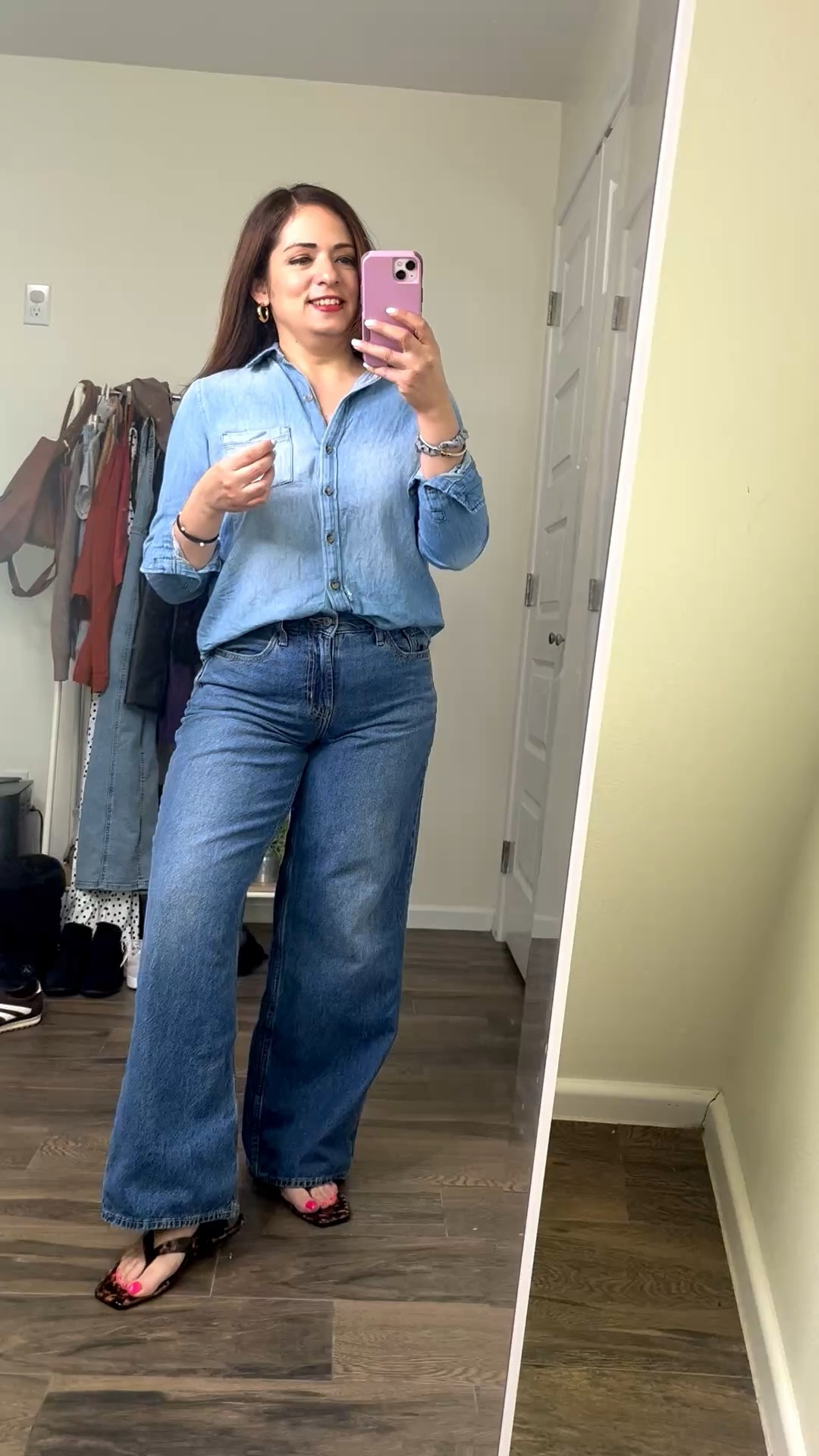 I’m here for all the denim on denim both are from old navy and my faves denim shirt size small and low rise wide leg jeans my new fave such a great fit size 4 both are 50% off


#LTKSaleAlert #LTKPetite