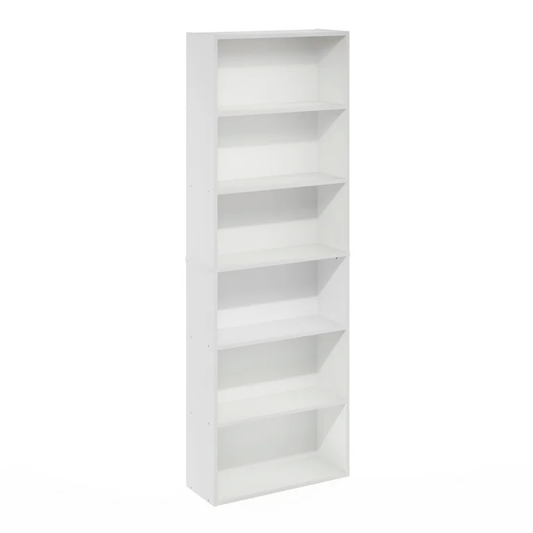 Furinno JAYA Simply Home Free Standing 6-Tier Open Storage Bookcase, White - Walmart.com | Walmart (US)