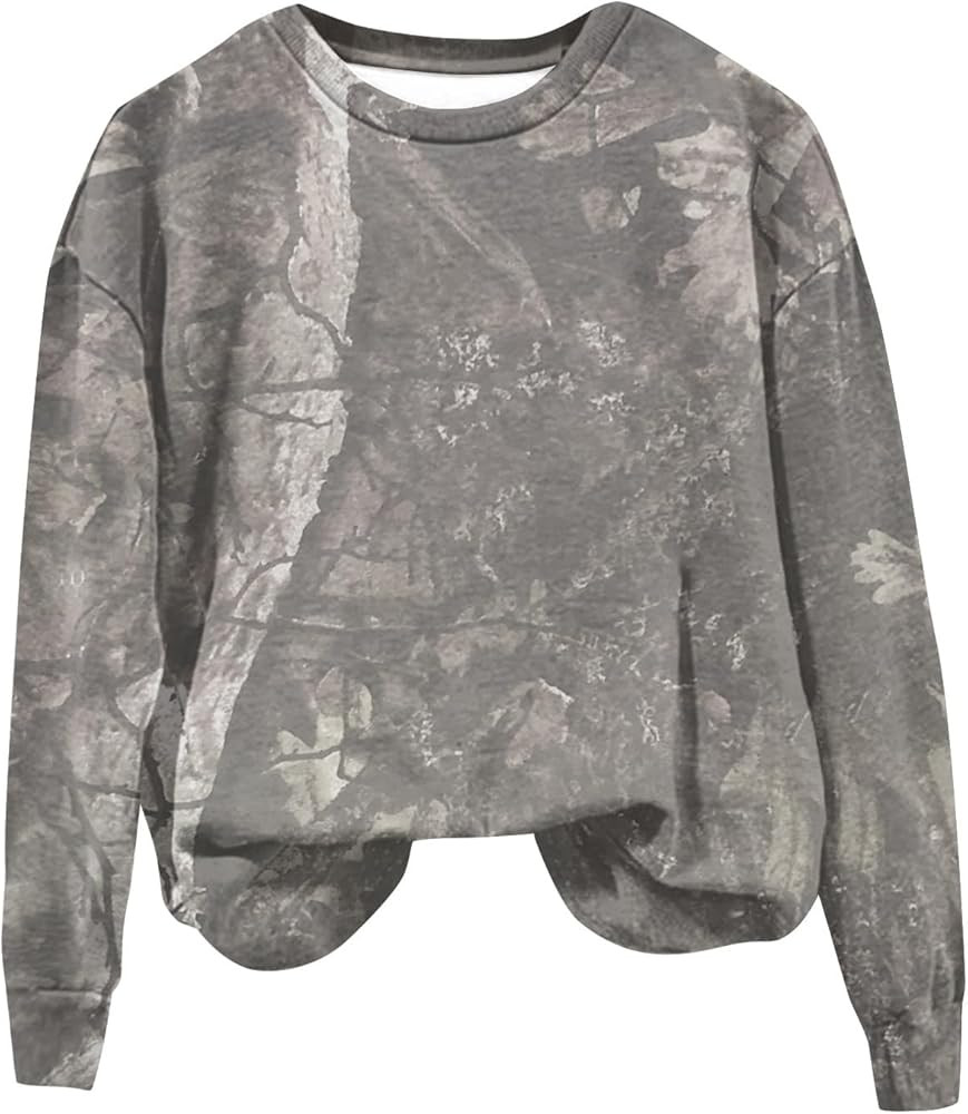 Camo Sweatshirts for Women Maplr Leaf Print Crewneck Sweatshirts Long Sleeve Oversized Pullover F... | Amazon (US)