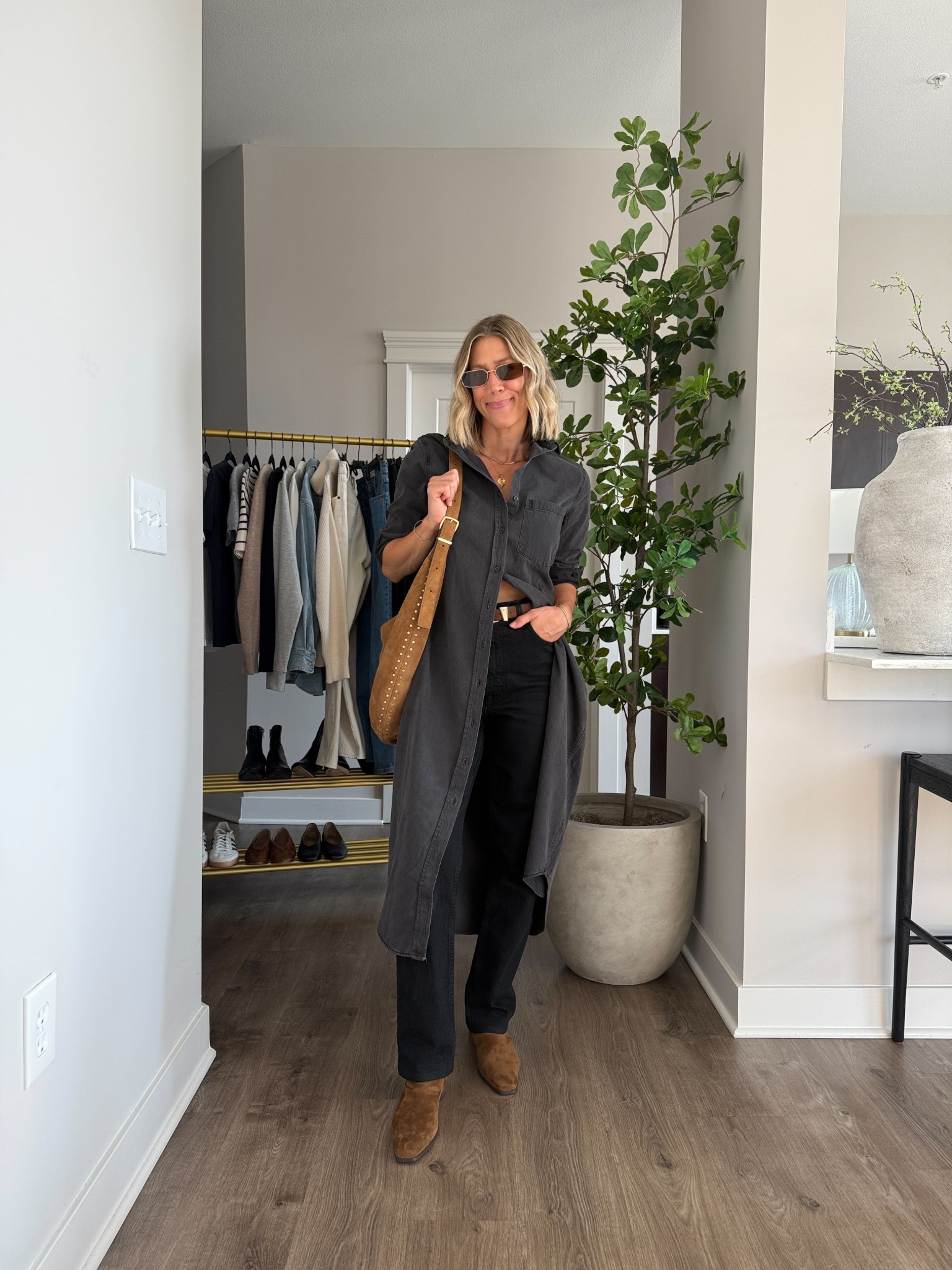 Wearing XS shirt dress, 26/regular jeans, small belt, boots tts 

#LTKFindsUnder100 #LTKStyleTip #LTKFindsUnder50