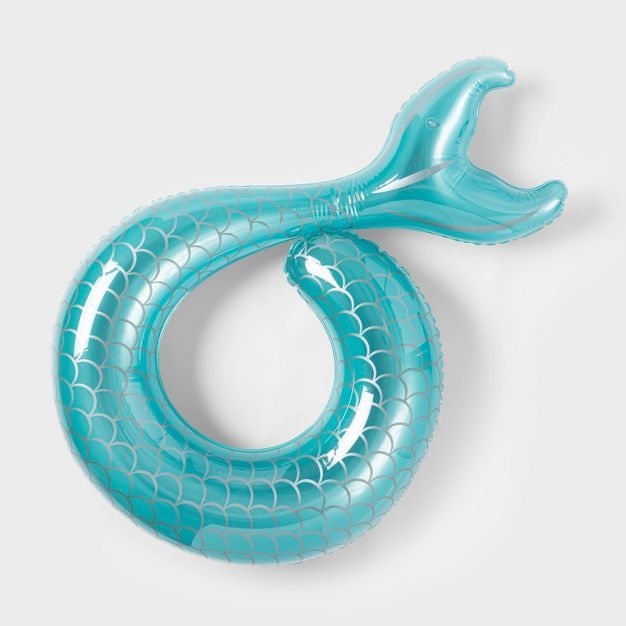 Mermaid Tail Pool Float Metallic Blue - Sun Squad™ | Target
