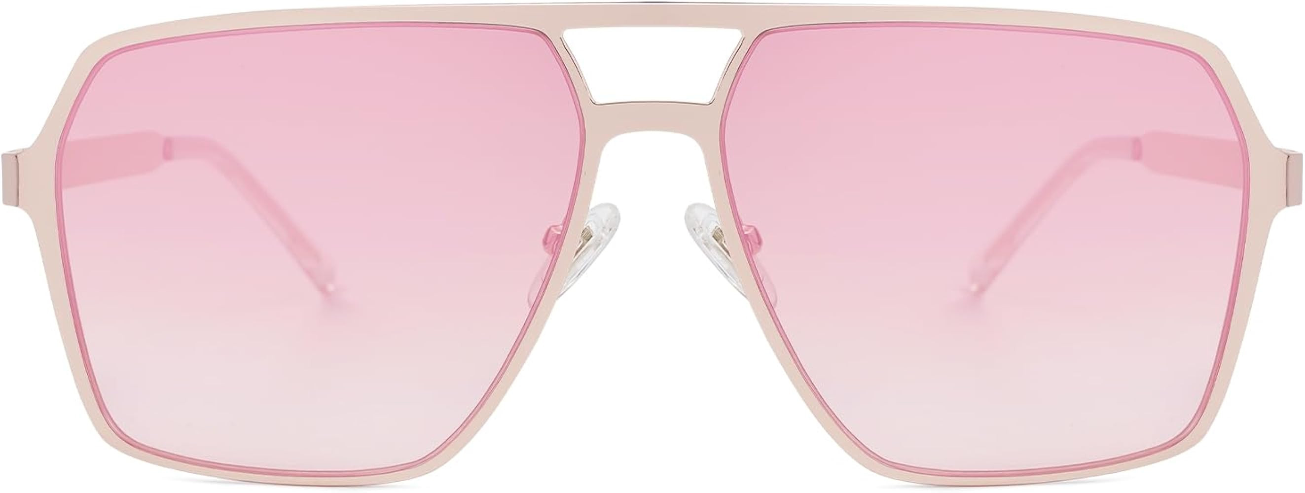 SOJOS Oversized Square Sunglasses for Women Men Retro Large Flat Mirrored Lens UV400 Shades Metal... | Amazon (US)