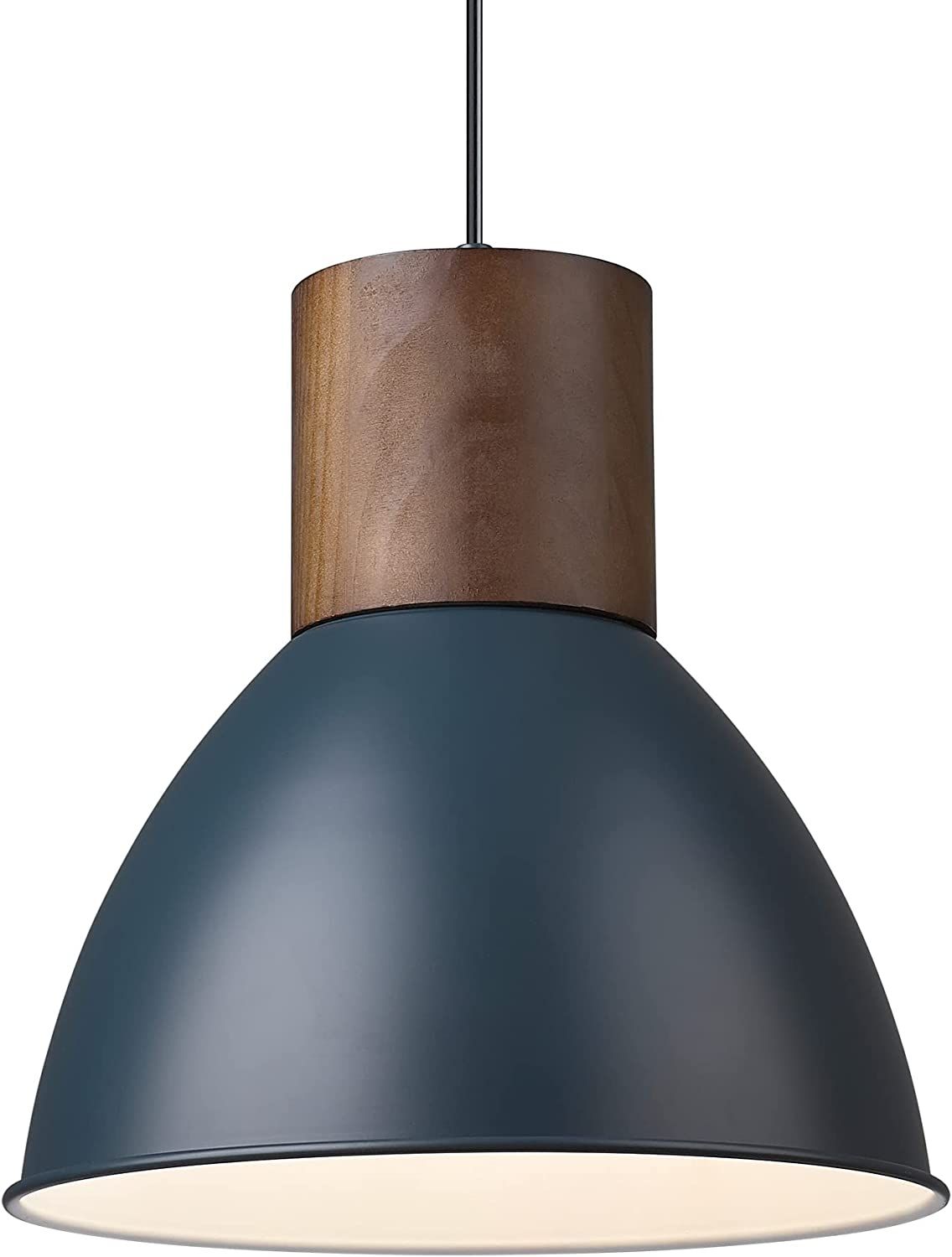 ELYONA Modern Pendant Light for Kitchen Island, Wood Hanging Light 11.6" Metal Shade, Adjustable ... | Amazon (US)