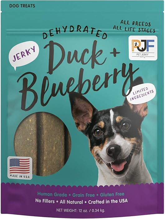 Pet Jerky Factory Premium Duck and Blueberry 12 oz. Dog Jerky Treats | 100% Human Grade | USA Mad... | Amazon (US)