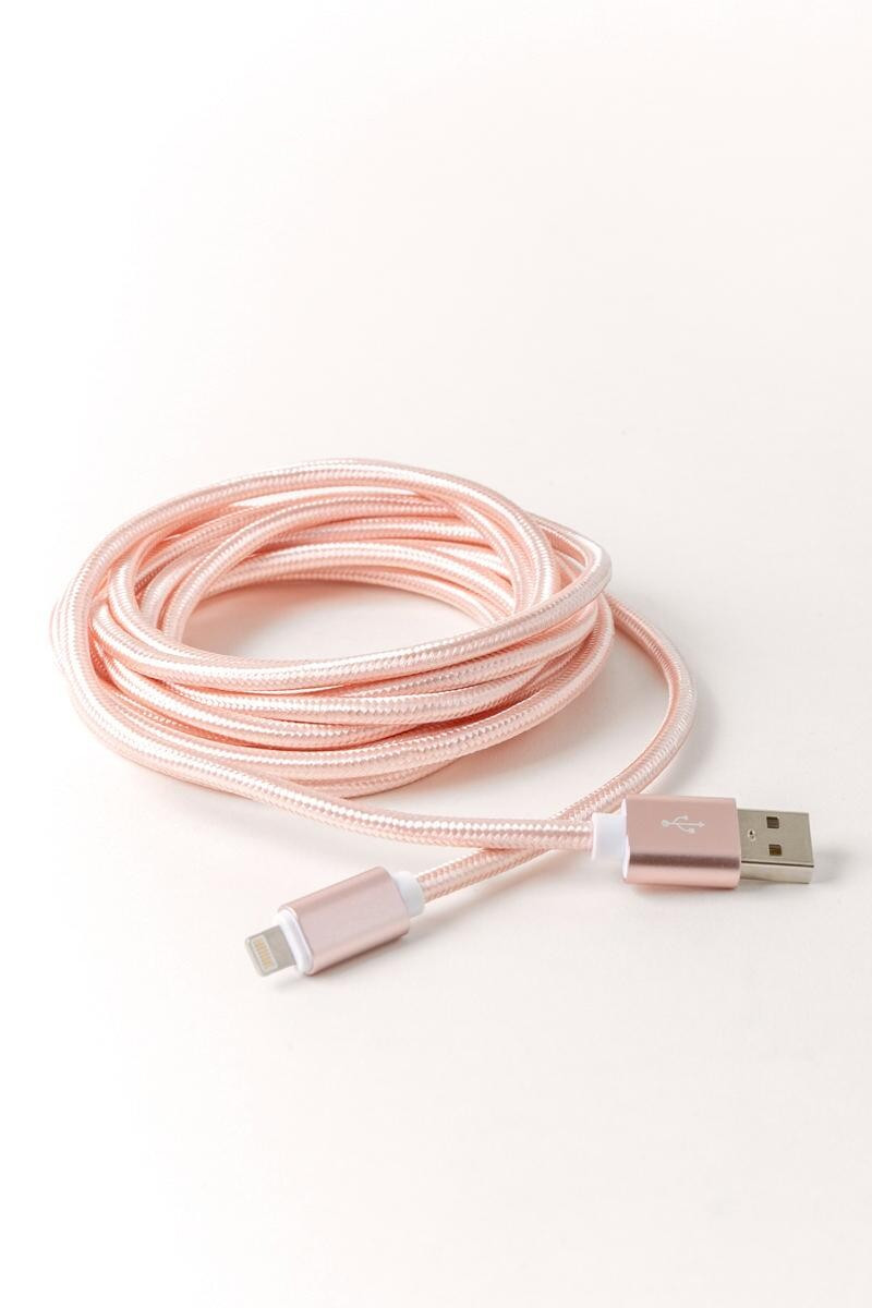 Pink Metallic USB Charging Cord | Francesca’s Collections