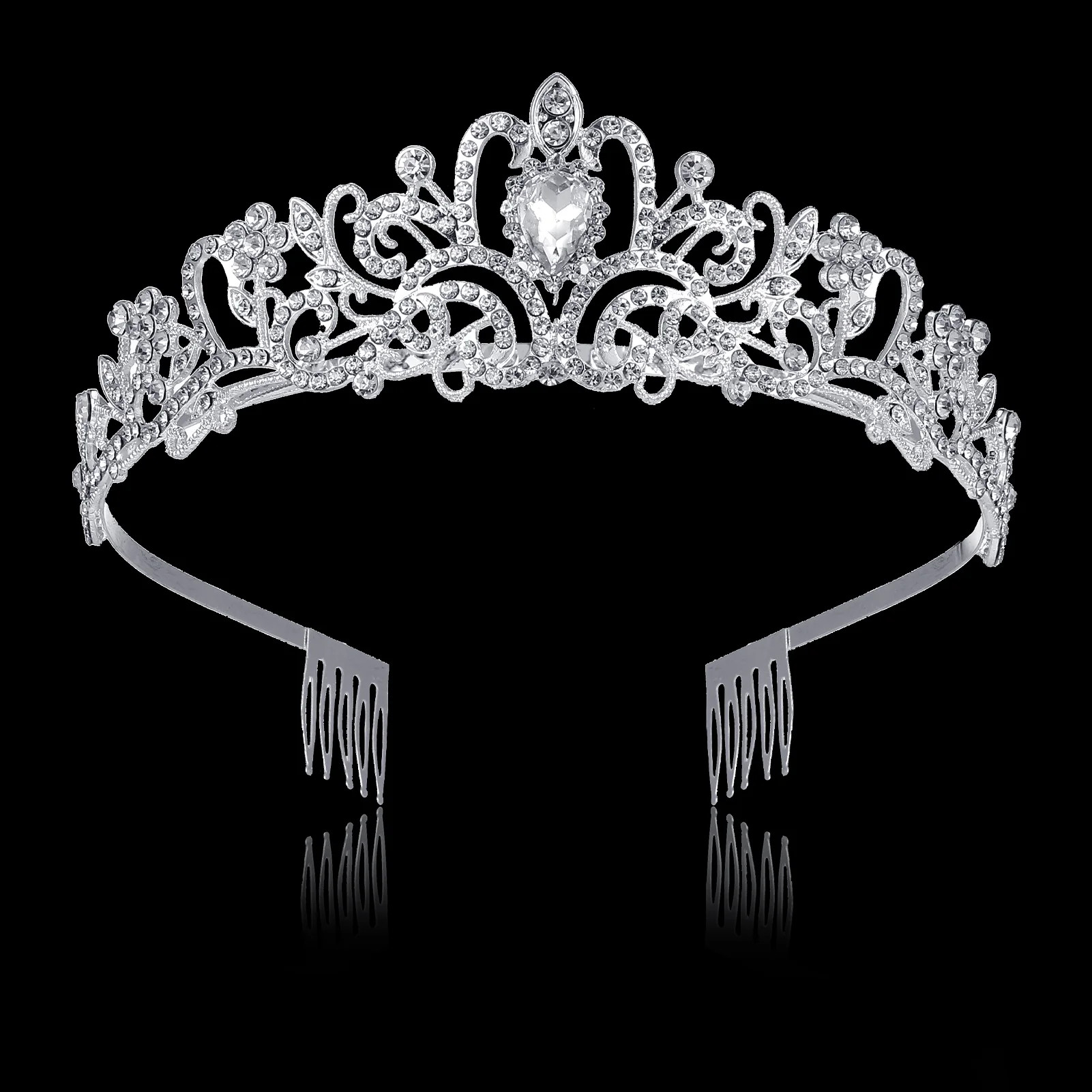 Taihexin Crystal Tiara Crowns for Women Girls, Headband Princess Rhinestone Crown with Combs, Ele... | Walmart (US)