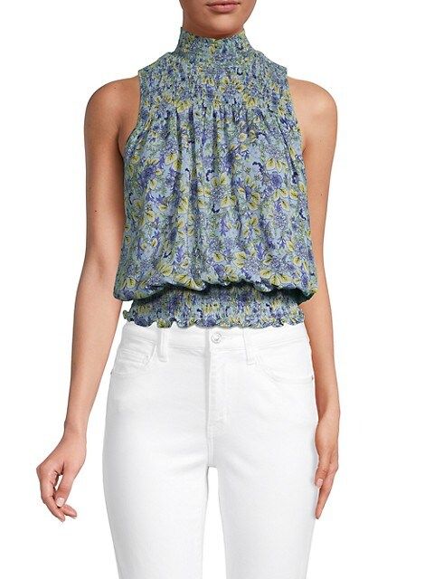 Daisy-Print Smocked Top | Saks Fifth Avenue OFF 5TH