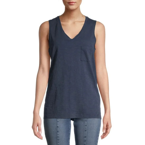 Time and Tru Women's V-Neck Pocket Tank Top | Walmart (US)