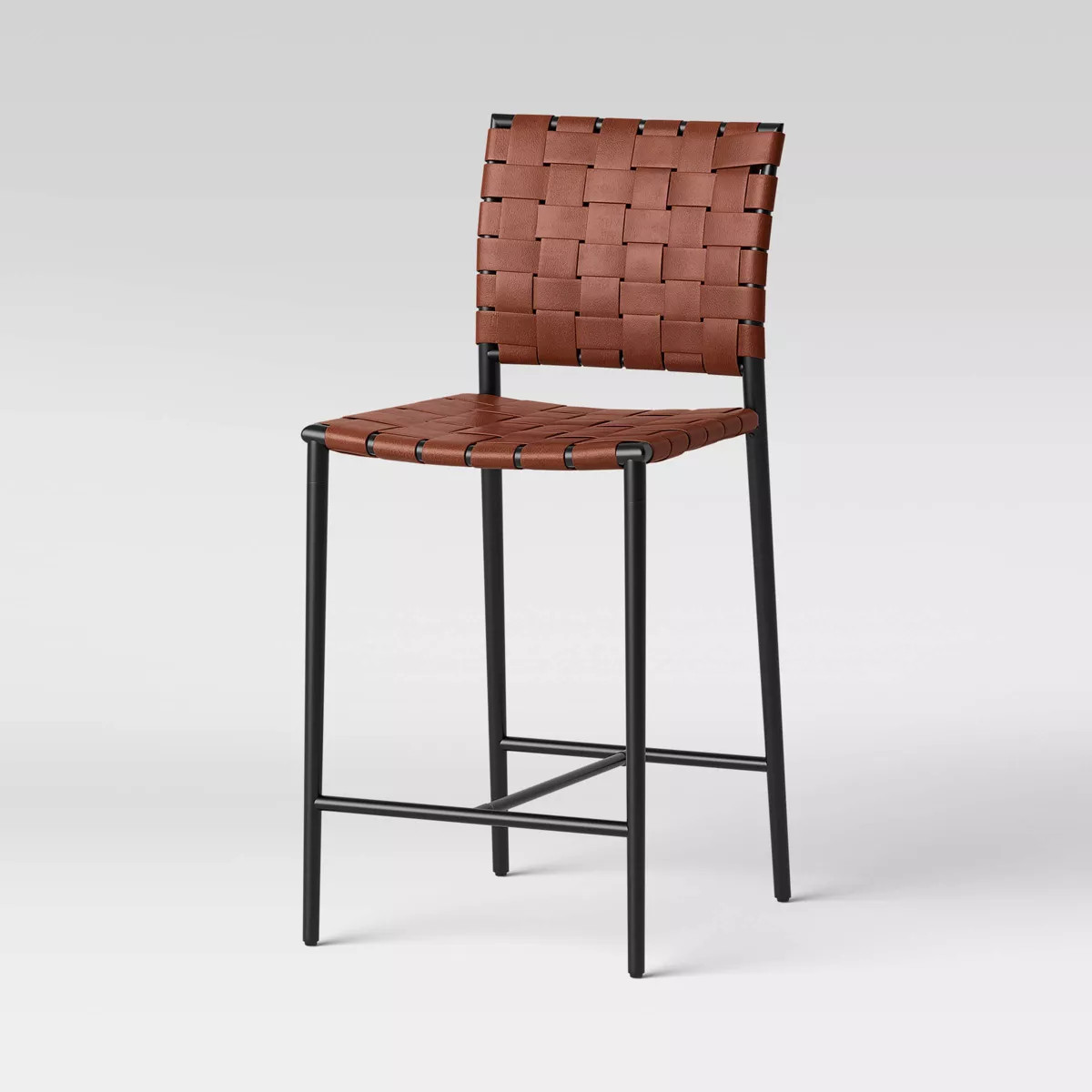 Wellfleet Woven Faux Leather Metal Base Counter Height Barstool - Threshold™ | Target