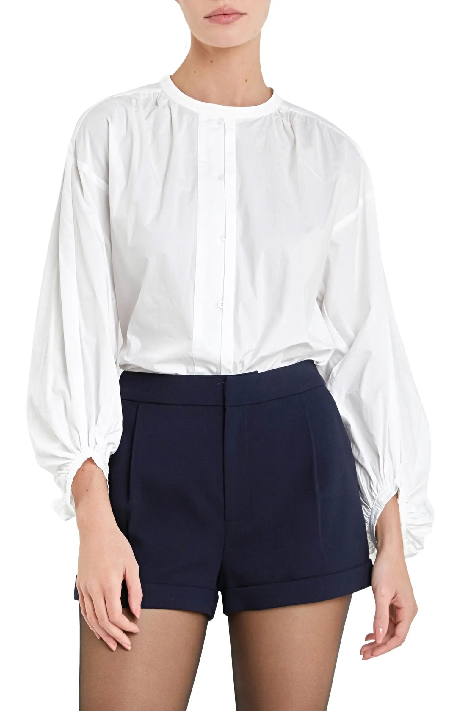 English Factory Cotton Poplin Button-Up Top | Nordstrom | Nordstrom