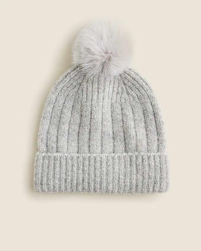 Ribbed pom-pom beanie in Supersoft yarn | J. Crew US