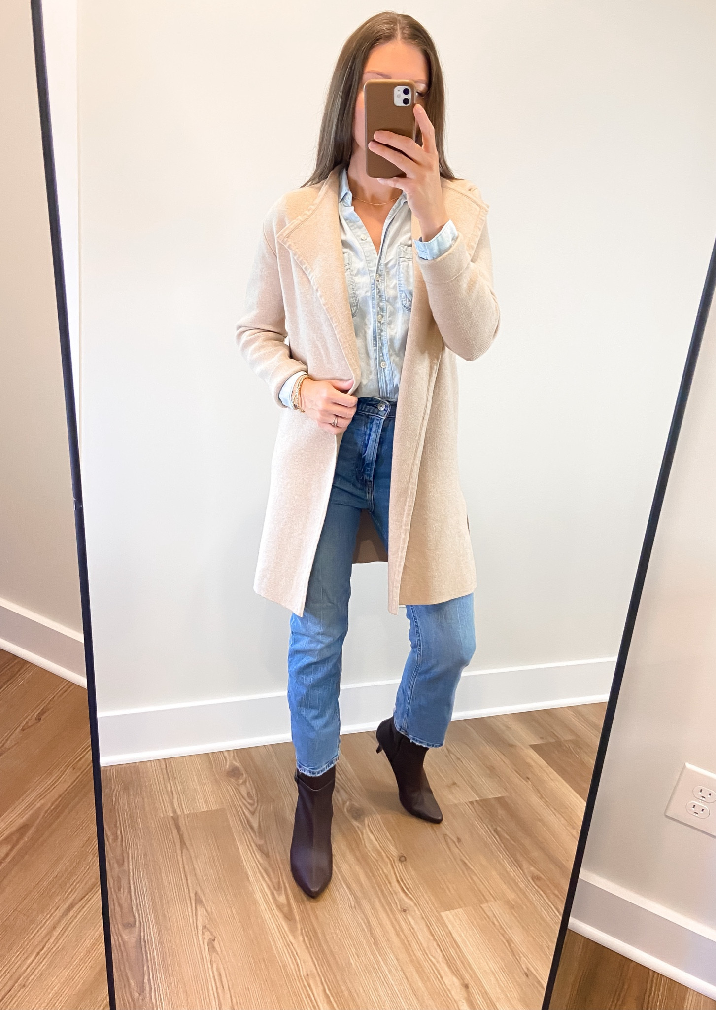 Denim on denim Coatigan outfit