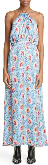 paco rabanne Floral Halter Neck Maxi Dress | Nordstrom | Nordstrom