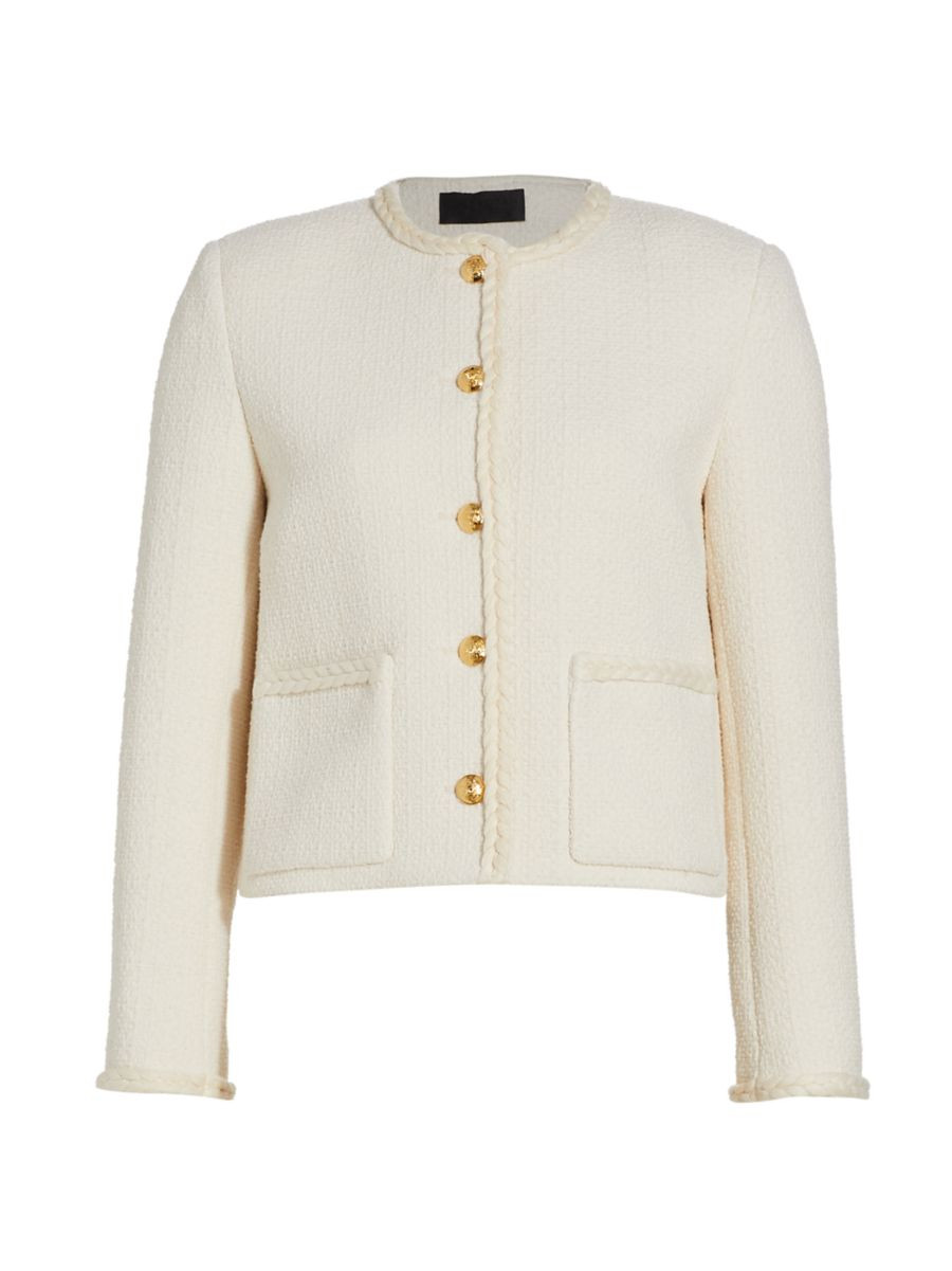 Romy Braided-Trim Cropped Jacket | Saks Fifth Avenue