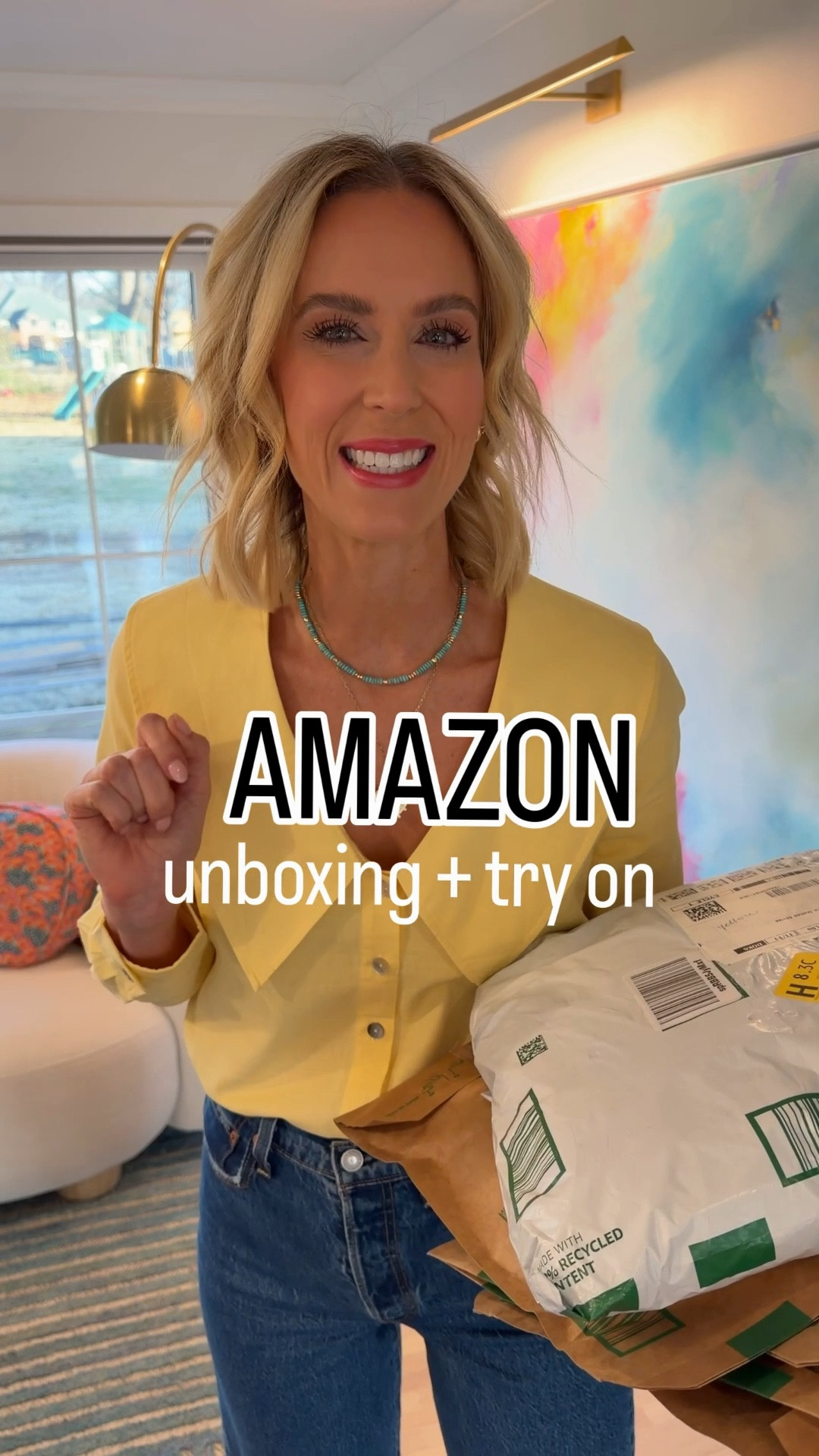 Amazon unboxing!! You’ll love this yellow sweater, red and cream striped bow sweater, red faux leather skirt, red sweater, and barrel leg pants! Some cute Valentine’s Day outfit ideas too!! 