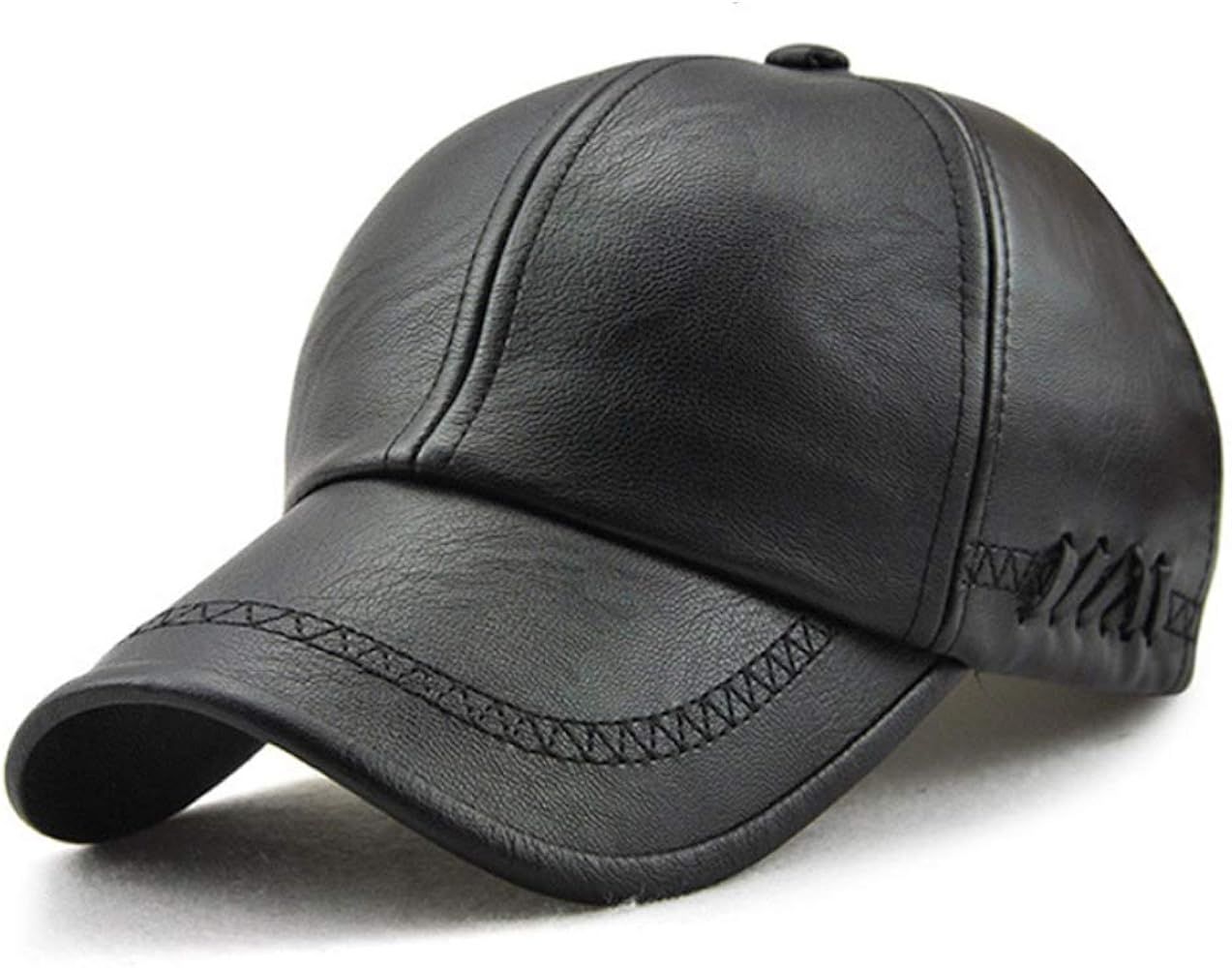 Unisex Leather Baseball Cap, Men Adjustable Structured PU Classic Baseball Cap Hat，Winter for E... | Amazon (US)
