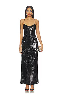 superdown Jessie Sequin Maxi Dress in Black from Revolve.com | Revolve Clothing (Global)