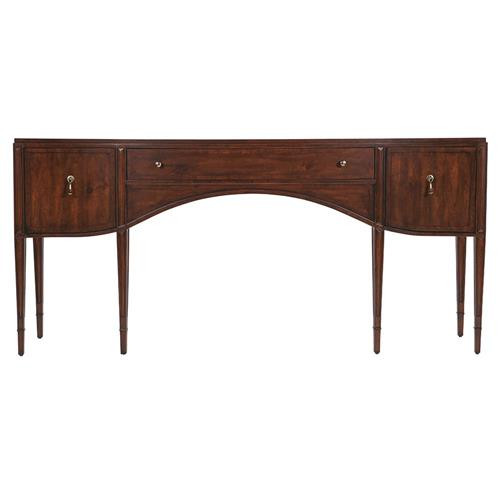 Arthur Mid Century Modern Brown Wood 2 Door 1 Drawer Rectangular Console Table | Kathy Kuo Home