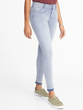Old Navy Womens Mid-Rise Rockstar 24/7 Released-Hem Super Skinny Ankle Jeans For Women Light Wash Size 0 | Old Navy US