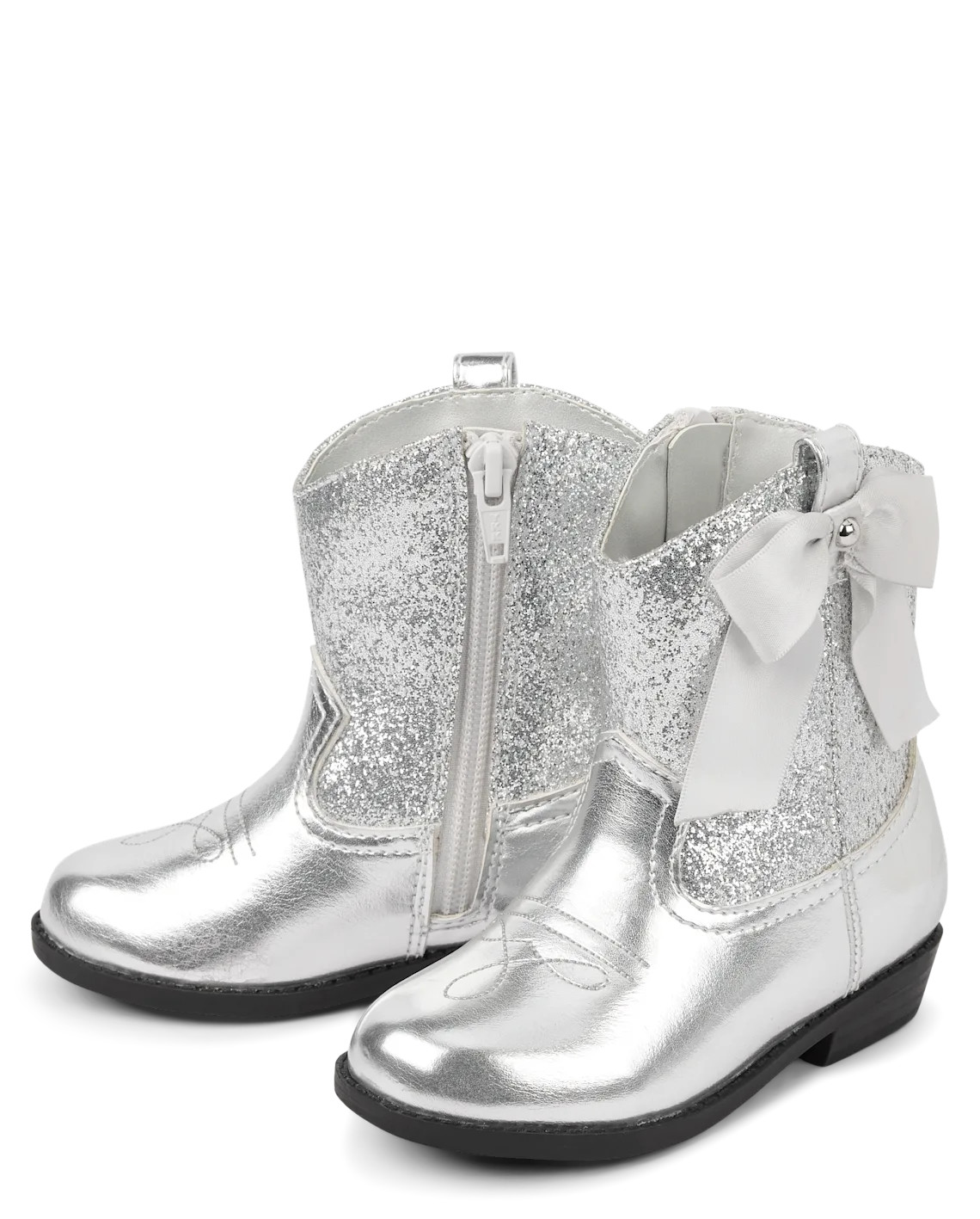 Toddler Girls Glitter Bow Cowgirl Booties - metallic | The Children's Place