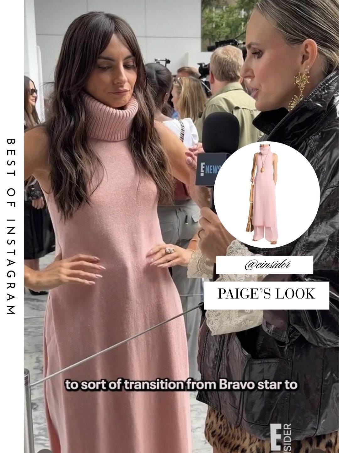 Paige DeSorbo’s Pink Sleeveless Sweater Maxi Dress 📸 = @einsider