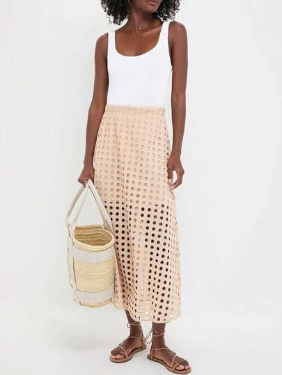 Casual eyelet skirt | SHEIN