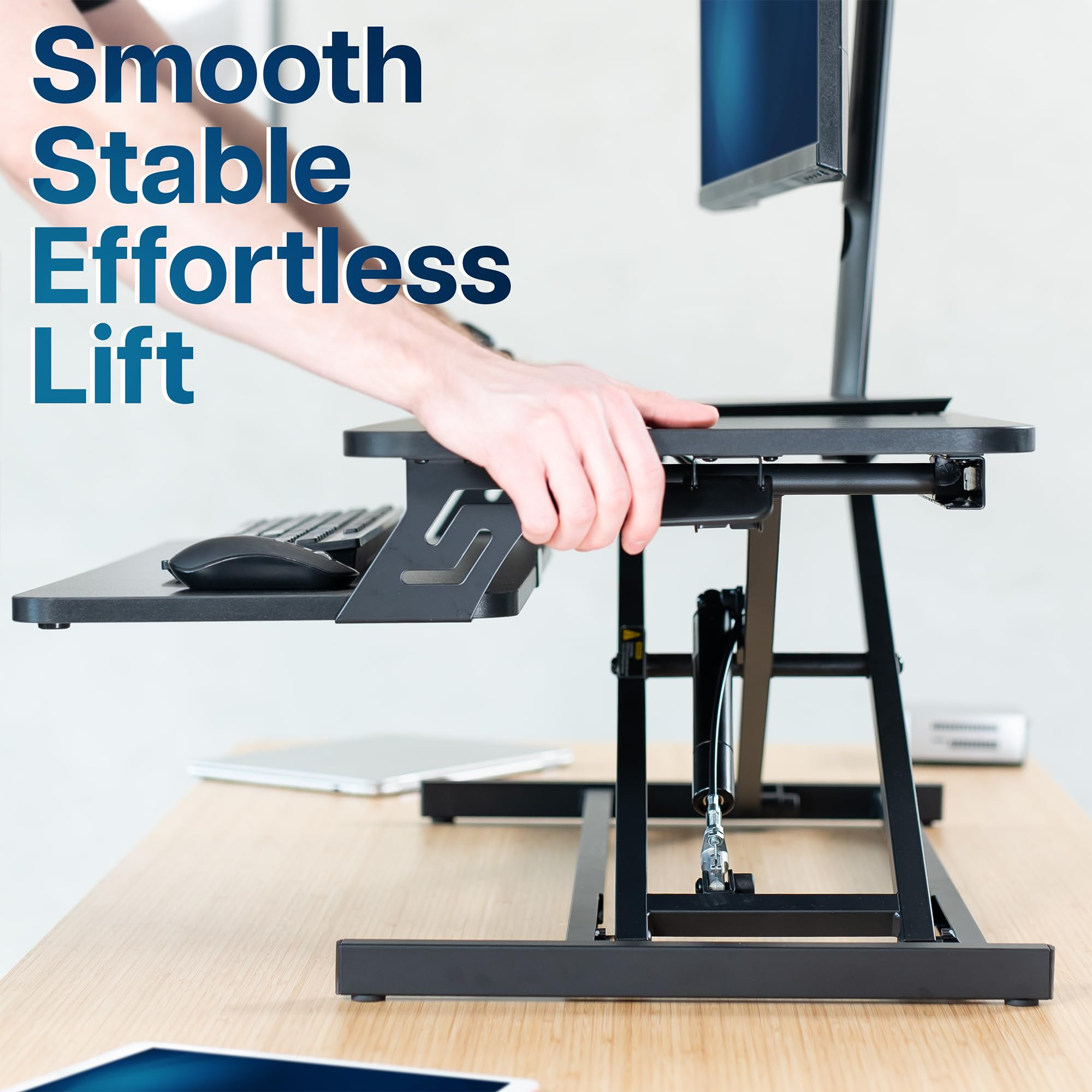 VIVO Height Adjustable 32 inch Stand Up Desk Converter, Quick Sit to Stand Tabletop Dual Monitor ... | Amazon (US)