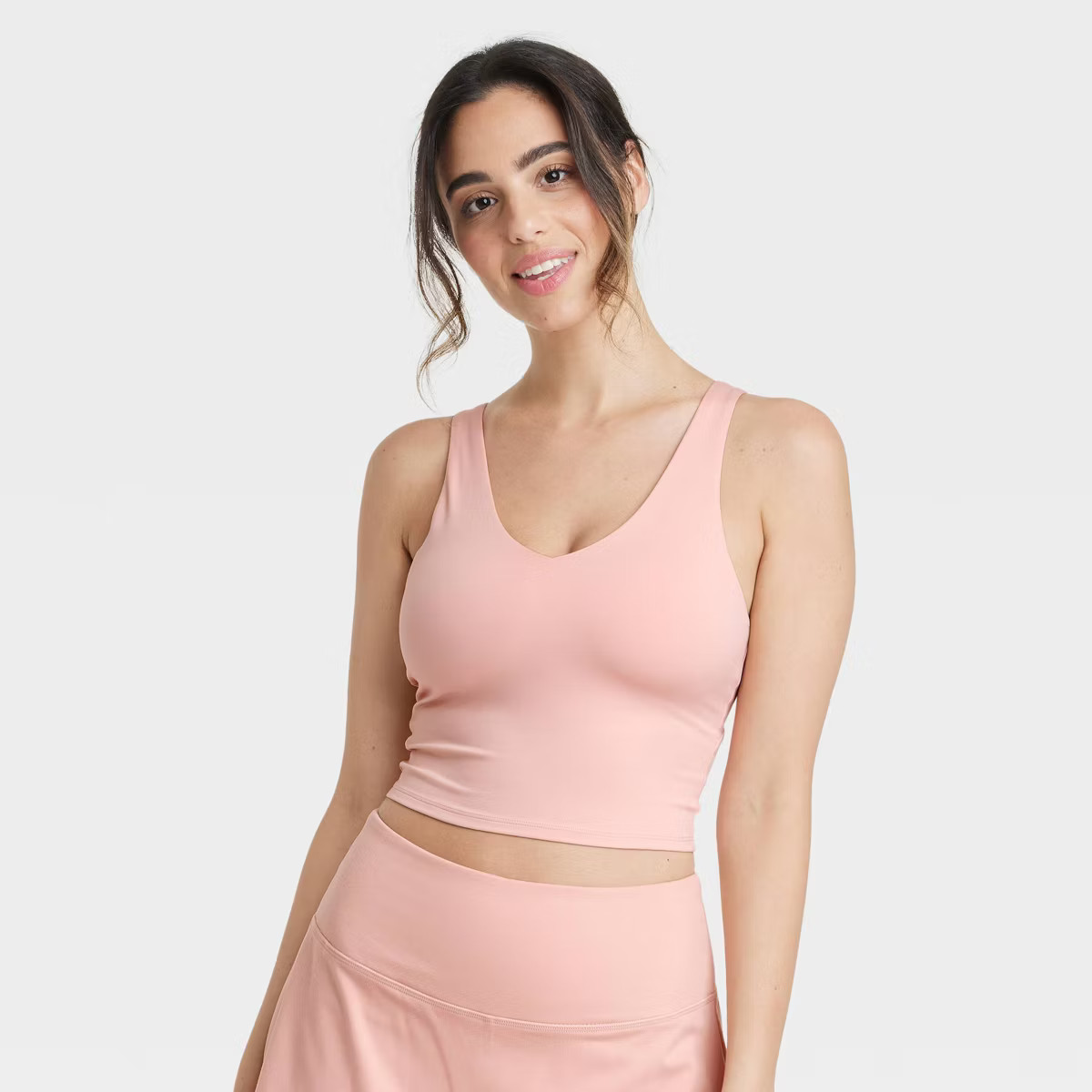 Women's Light Support V-Neck Cropped Sports Bra - All in Motion™ | Target