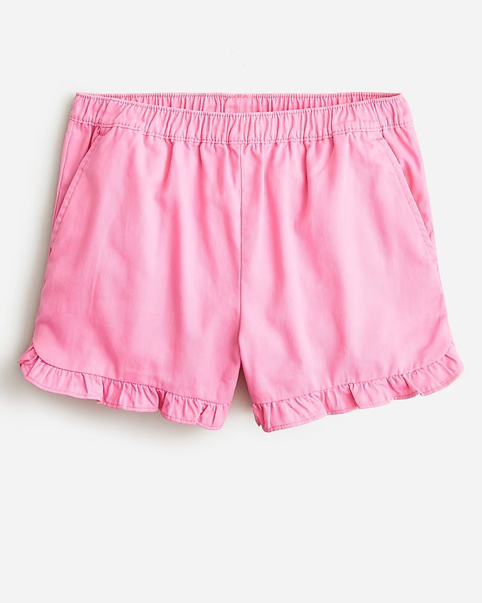 Girls' ruffle pull-on short in soft chino | J. Crew US