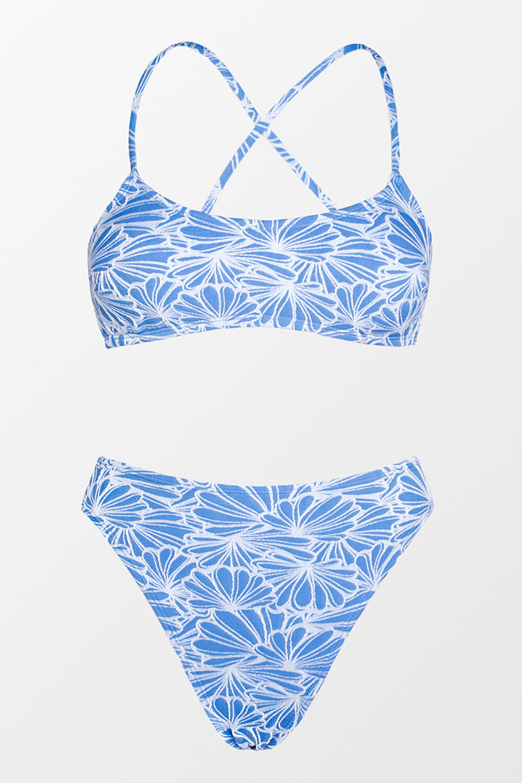 Flower Power Cross Back Bralette And Cheeky High Waist Set | Cupshe