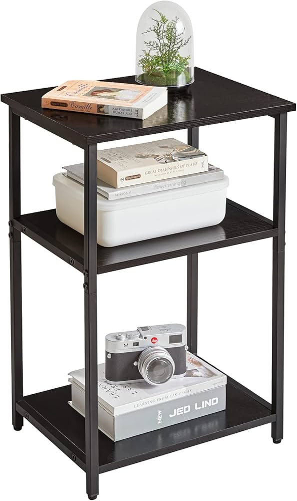 IBUYKE Side Table, 3-Tier End Table, Industrial Nightstand Small Table with Storage Shelf, for Be... | Amazon (US)