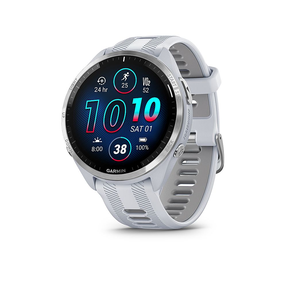 Garmin Forerunner 965 GPS Smartwatch 47 mm Fiber-reinforced polymer Titanium/Whitestone 010-02809... | Best Buy U.S.