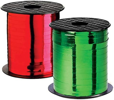 Curly Ribbon Christmas Ribbons Curling Ribbon Holiday Thin Metallic Red & Green Set Crimped Iride... | Amazon (US)