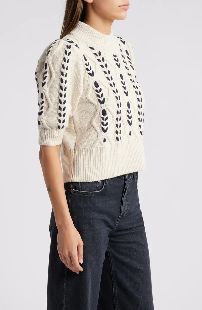 Addy Textured Elbow Sleeve Sweater | Nordstrom