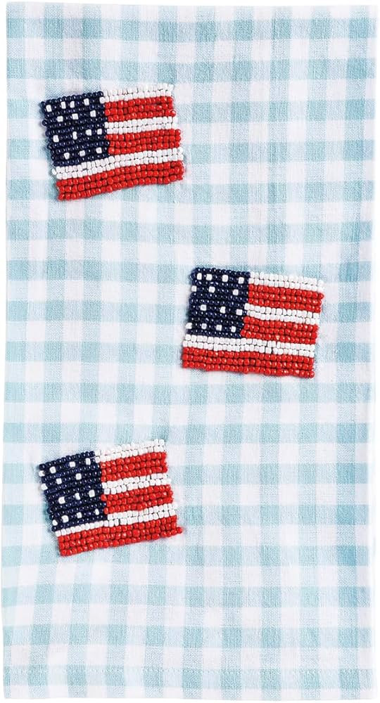 Amazon.com: Mud Pie Blue Flag Beaded Americana Towel : Home & Kitchen | Amazon (US)