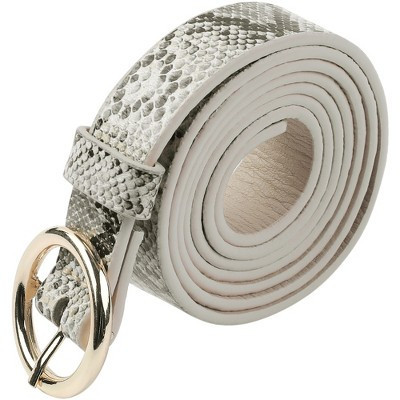 INSPIRE CHIC Women's Fashion Round Buckle Leopard Snake Print Slim Belts for Jeans Dresses Snake Print 105cm/41.34'' | Target