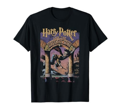 Harry Potter The Sorcerer's Stone Book Cover T-Shirt | Amazon (US)
