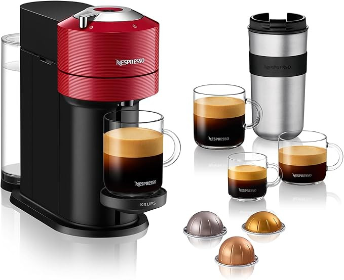 Nespresso Krups Machine à Café, Cafetière Espresso, Vertuo Next Rouge YY4296FD | Amazon (FR)