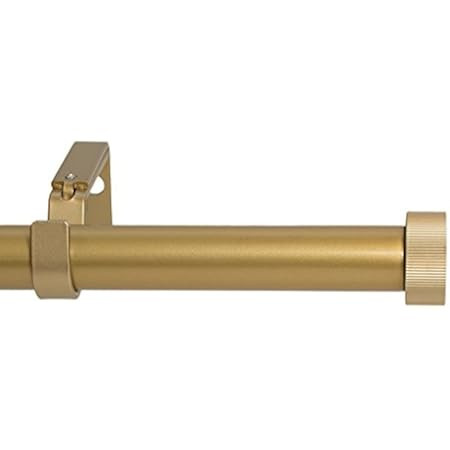 Ivilon Drapery Window Curtain Rod - End Cap Style Design 1 Inch Pole. 72 to 144 Inch Color Warm Gold | Amazon (US)