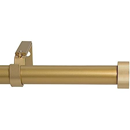 Ivilon Drapery Window Curtain Rod - End Cap Style Design 1 Inch Pole. 72 to 144 Inch Color Warm Gold | Amazon (US)